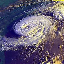Aerial view of hurricane Bonnie