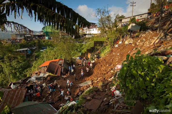 Devestation caused by landslides