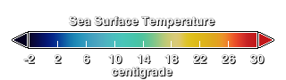Sea surface temperature color bar