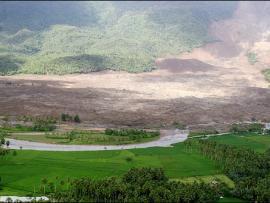 Landslide in the Philippine village of Guinsaugon,