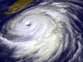 Tropical cyclone viewed from above