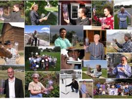 CoCoRaHS Volunteers with rain gauges (image credit: CoCoRaHS)