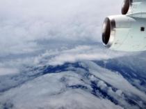 The eye of Hurricane Earl from a plane