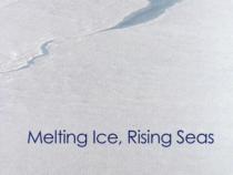 Thumbnail for Melting Ice, Rising Seas, showing ice and title text