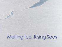 Thumbnail for Melting Ice, Rising Seas, showing ice and title text