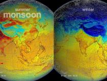 Temperature data showing difference between winter and summer.