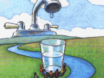Illustration of conserving water