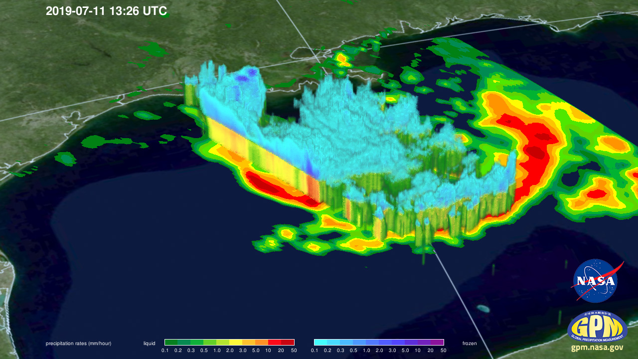 GPM Sees Developing Tropical Storm Barry in the Gulf of Mexico