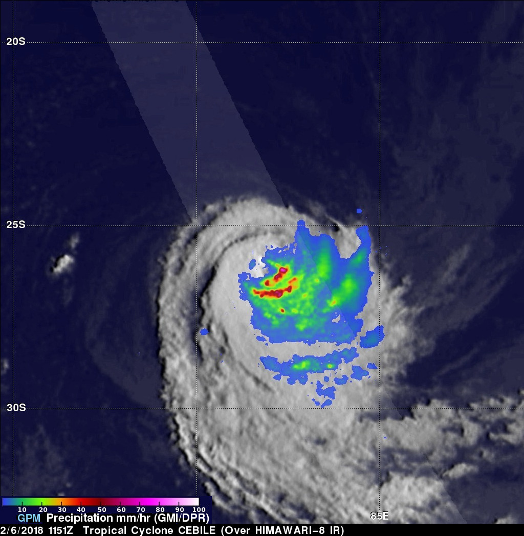 Weakening Tropical Cyclone Cebile Examined By GPM