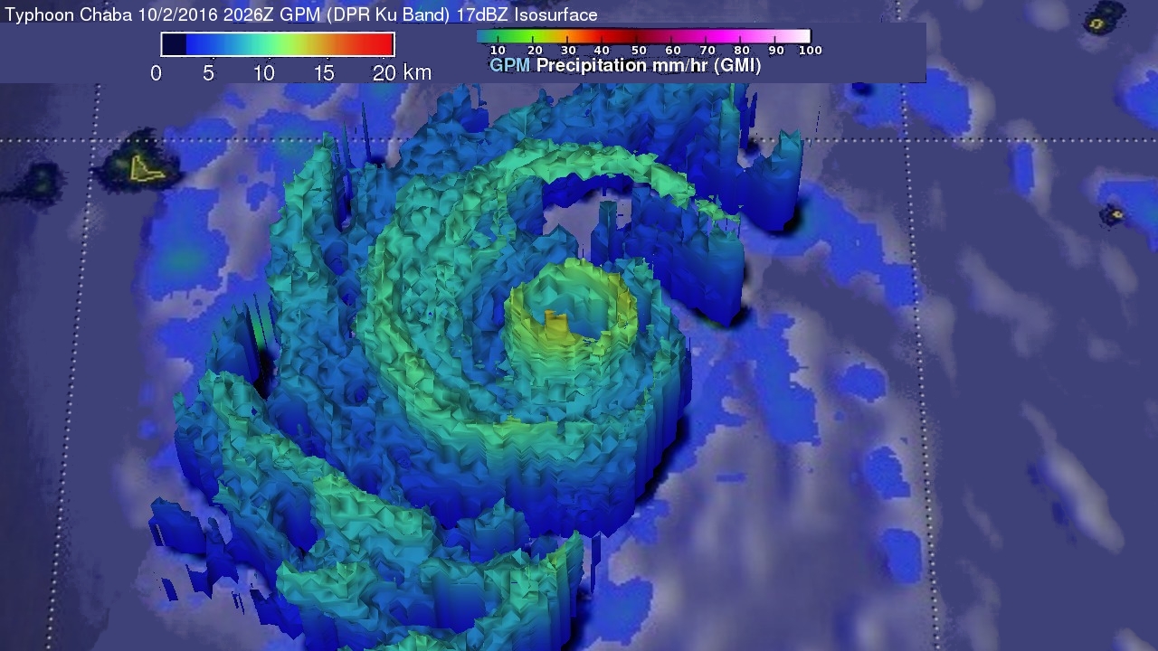 Intensifying Typhoon Chaba Examined By GPM