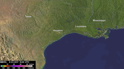 NASA's IMERG Shows Rainfall Accumulation Along Harvey's Track 
