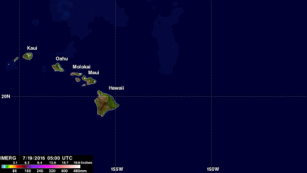 IMERG Shows Darby's Rainfall Over The Hawaiian Islands