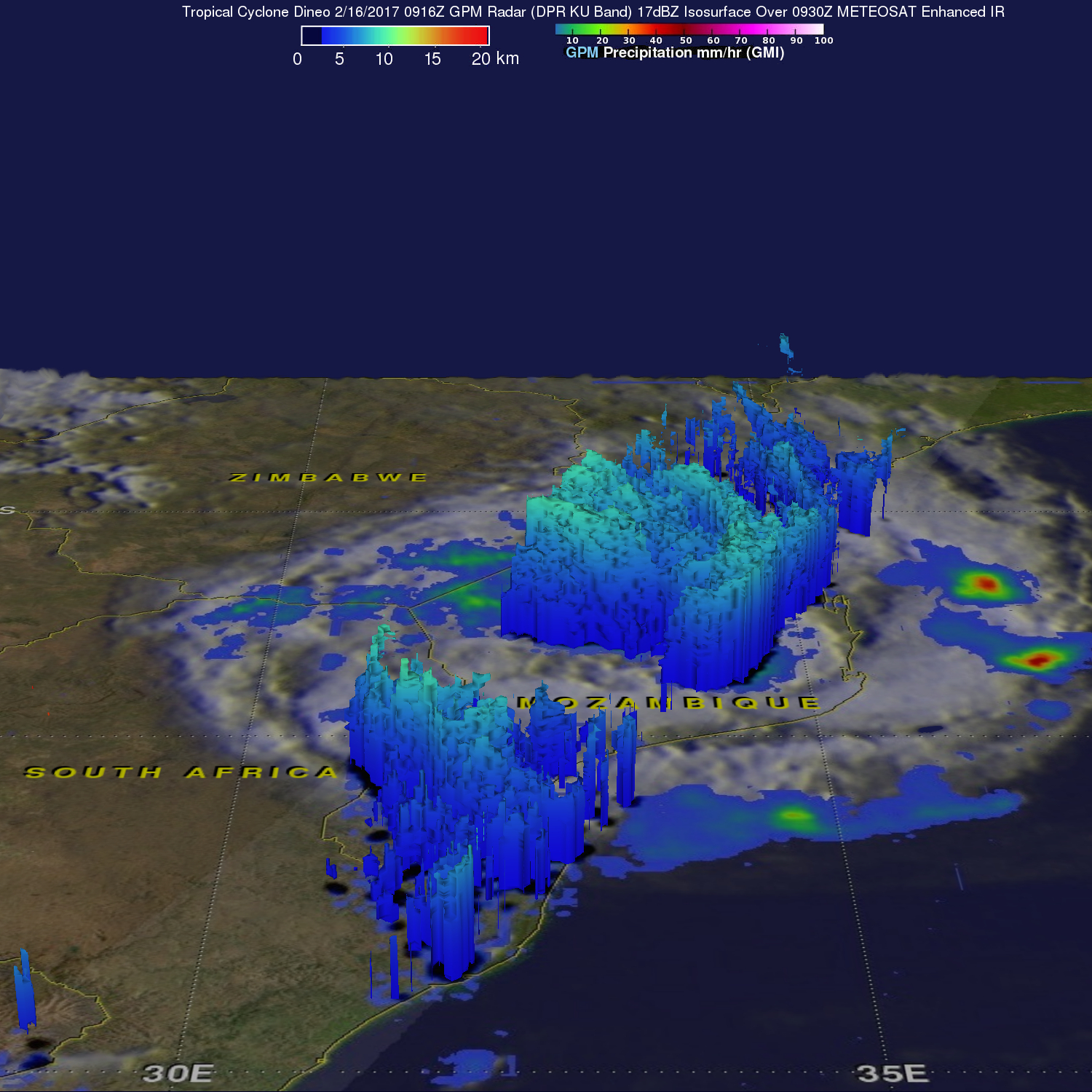 GPM Examines Deadly Tropical Cyclone Dineo 