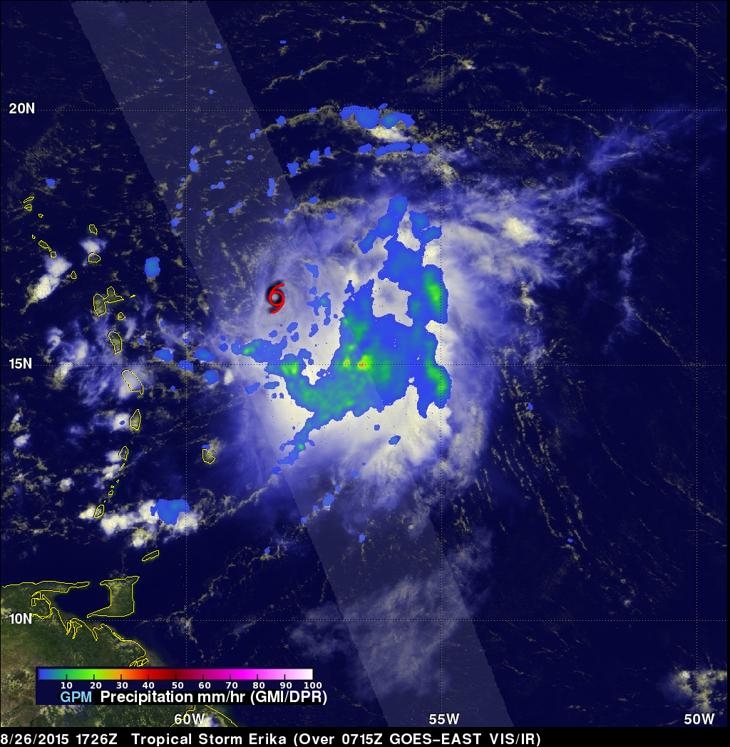 Tropical Storm Erika Enters the Caribbean