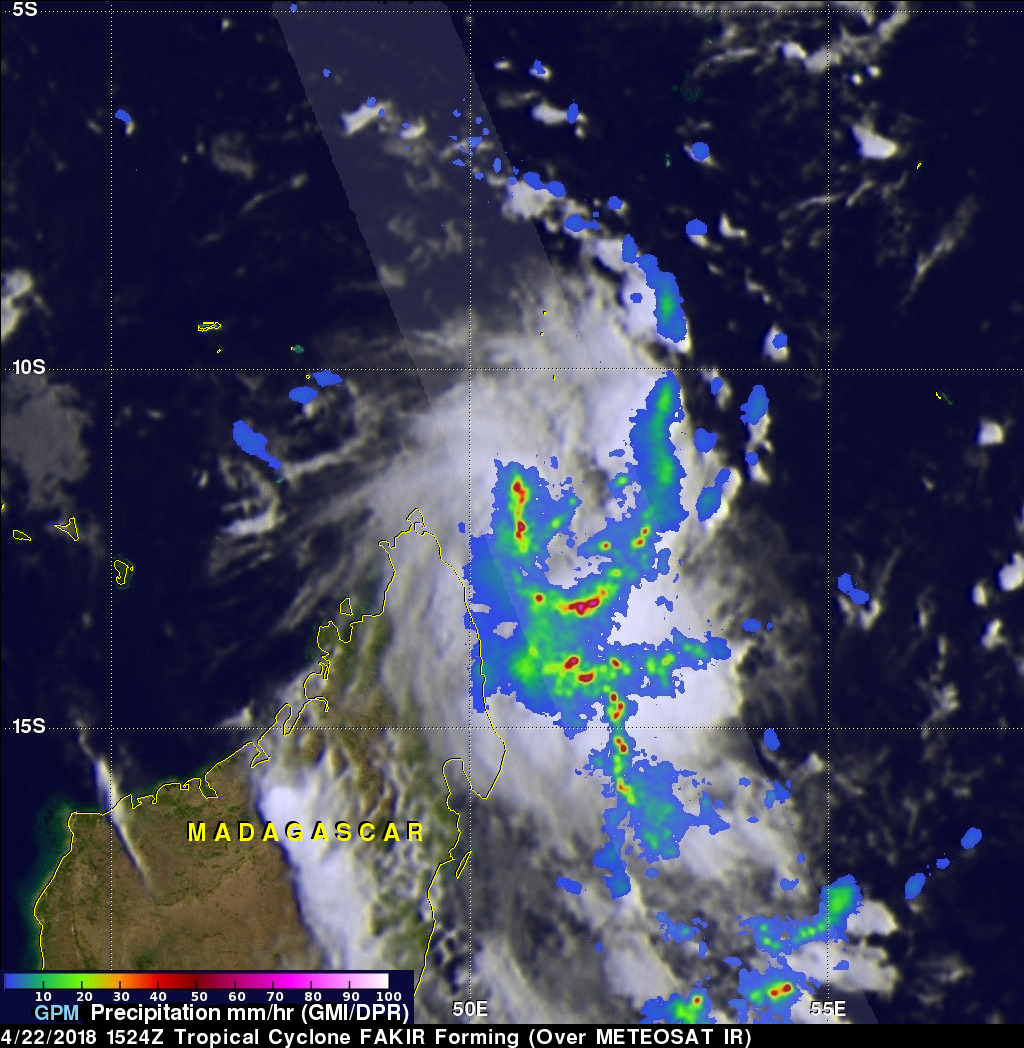 GPM Sees Tropical Cyclone Fakir Forming Near Madagascar 