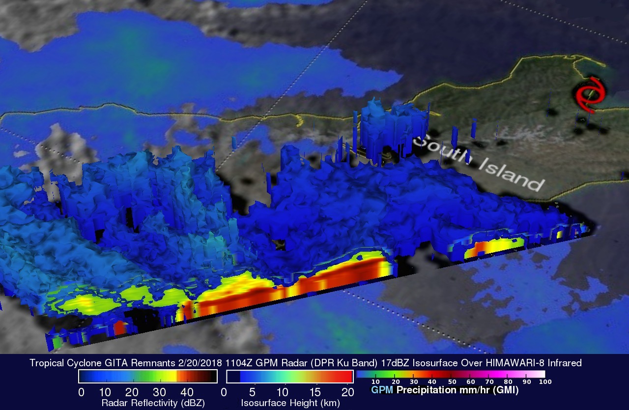 GPM Examines Tropical Cyclone Gita Remnants Over New Zealand
