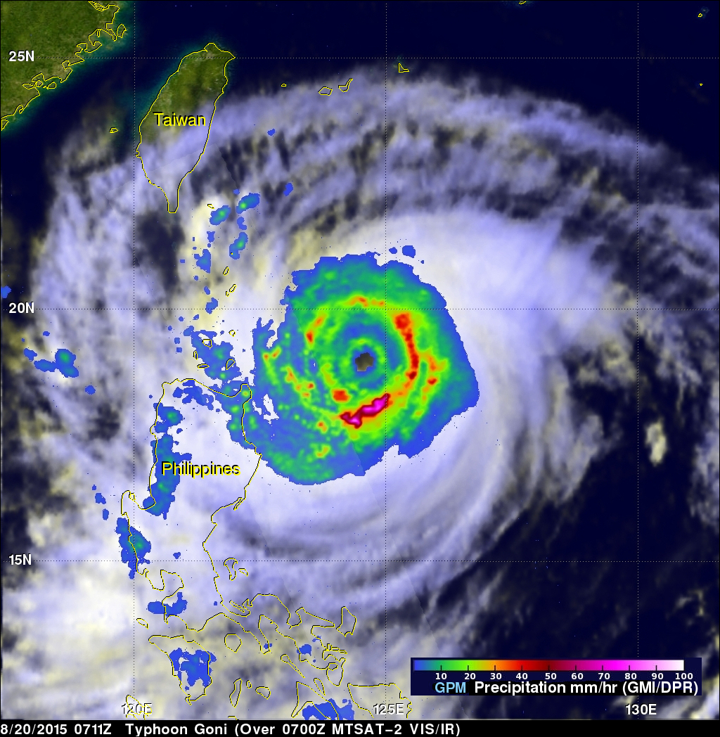Powerful Typhoon Goni Brushing The Philippines