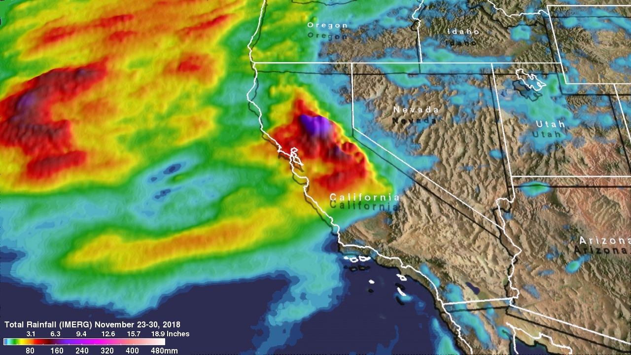 IMERG Measures Flooding Rainfall In Deadly California Wildfire Areas 