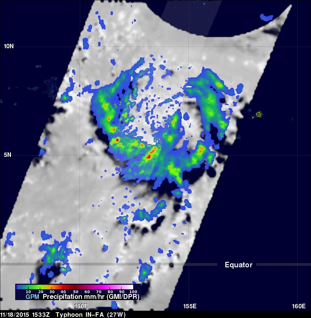 GPM Monitors Western Pacific Typhoon IN-FA 