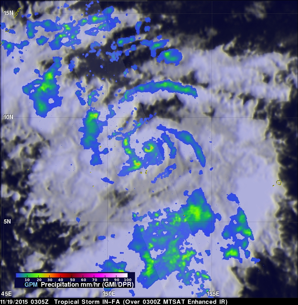 GPM Sees Better Organized Typhoon IN-FA