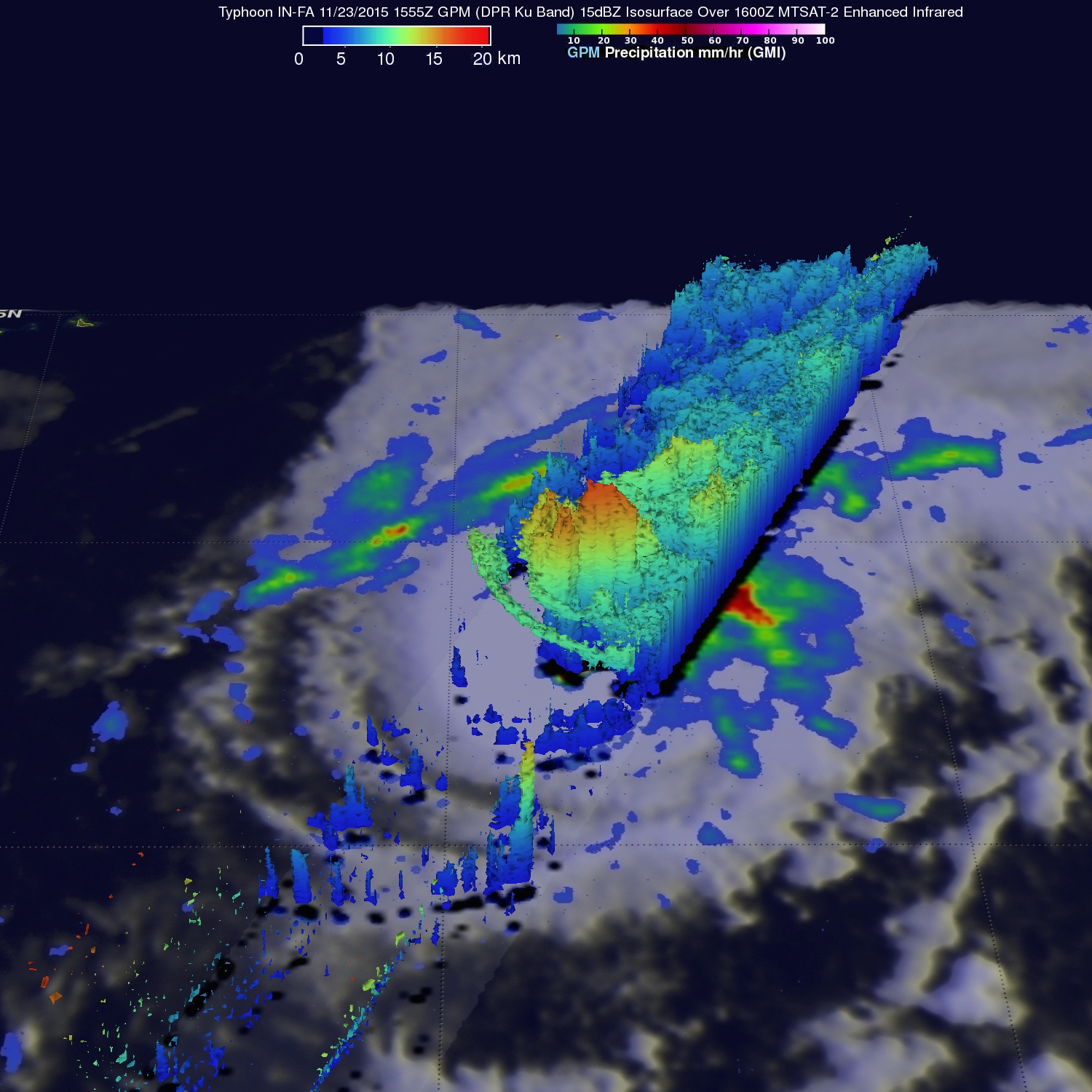 Typhoon IN-FA's Extreme Rainfall Measured By GPM