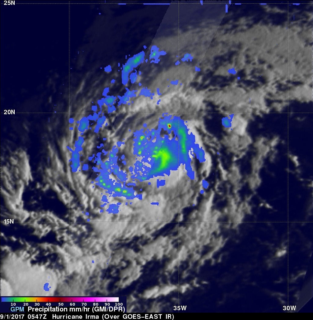 Intensifying Hurricane Irma Checked By GPM Satellite 