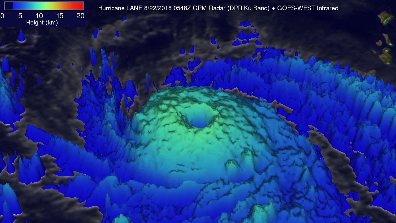 GPM Sees Hurricane Lane Threatening Hawaiian Islands With Heavy Rainfall 