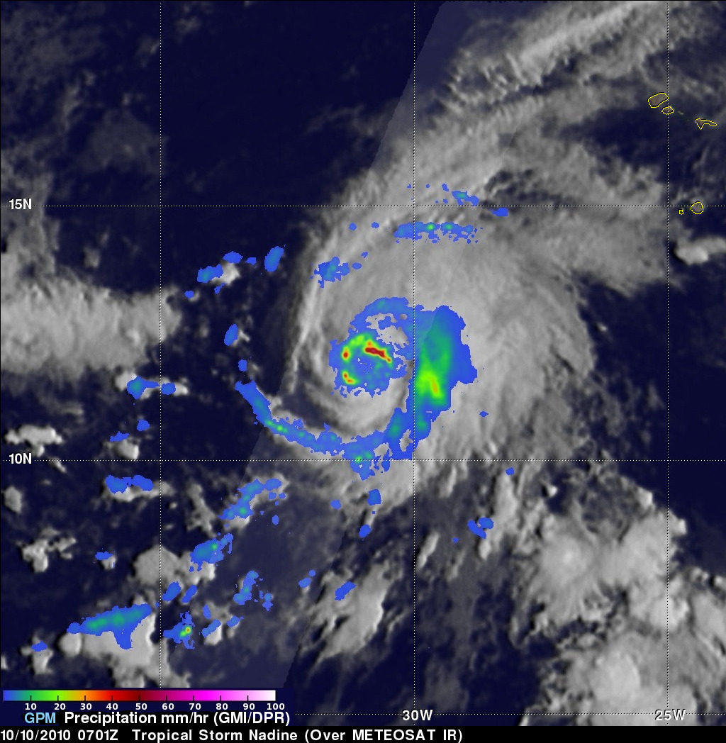 GPM Scans Tropical Storm Nadine NASA Global Precipitation Measurement