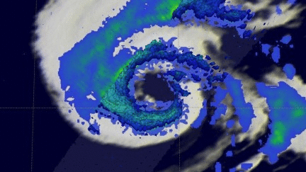 Hurricane Nicole Moving Over Cold North Atlantic 