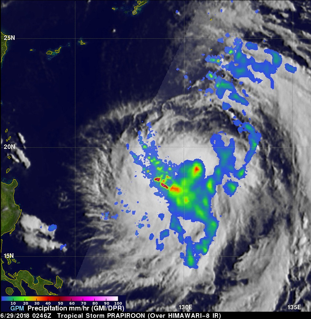 Tropical Storm Prapiroon Probed By GPM Core Observatory Satellite 