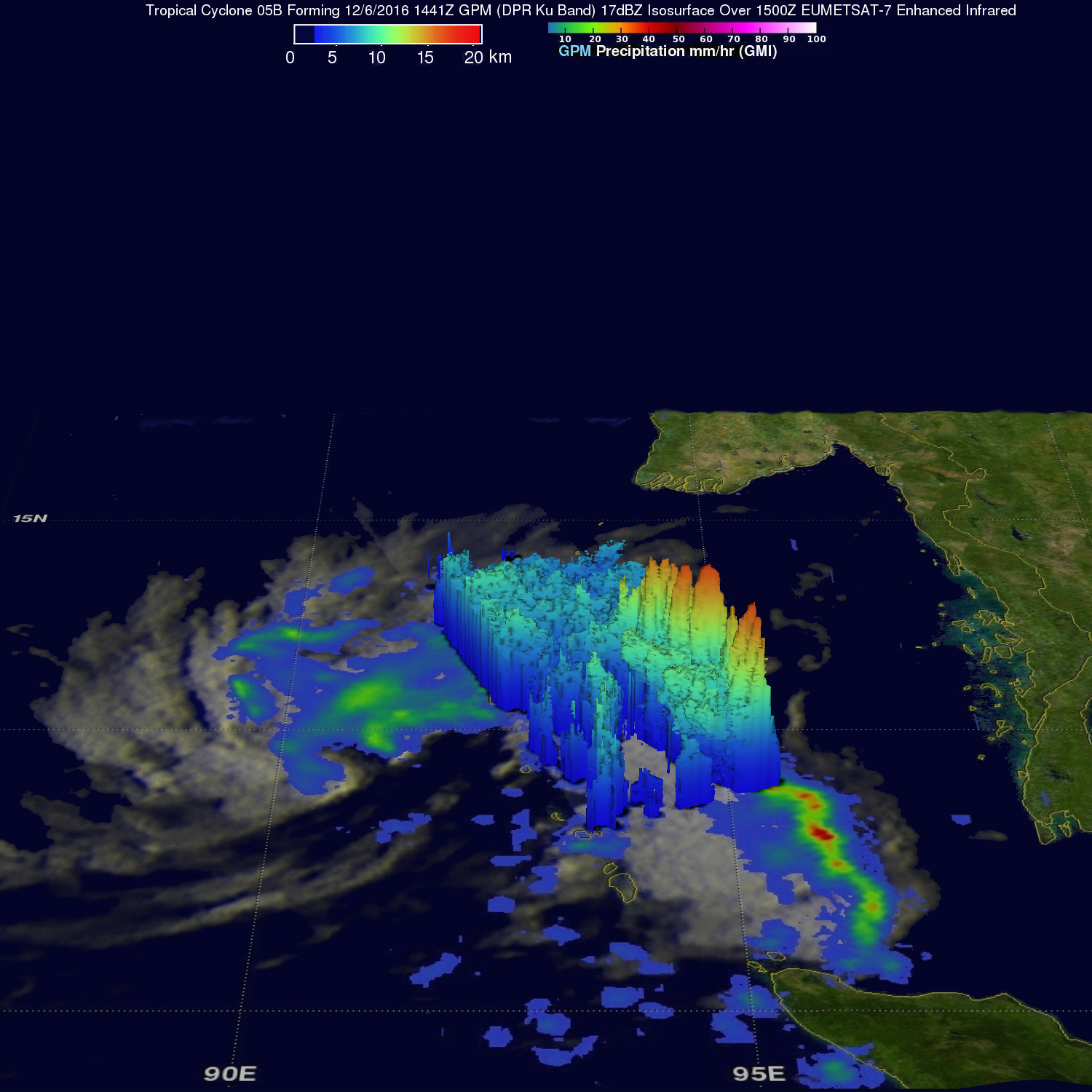 Forming Tropical Cyclone Examined By GPM 