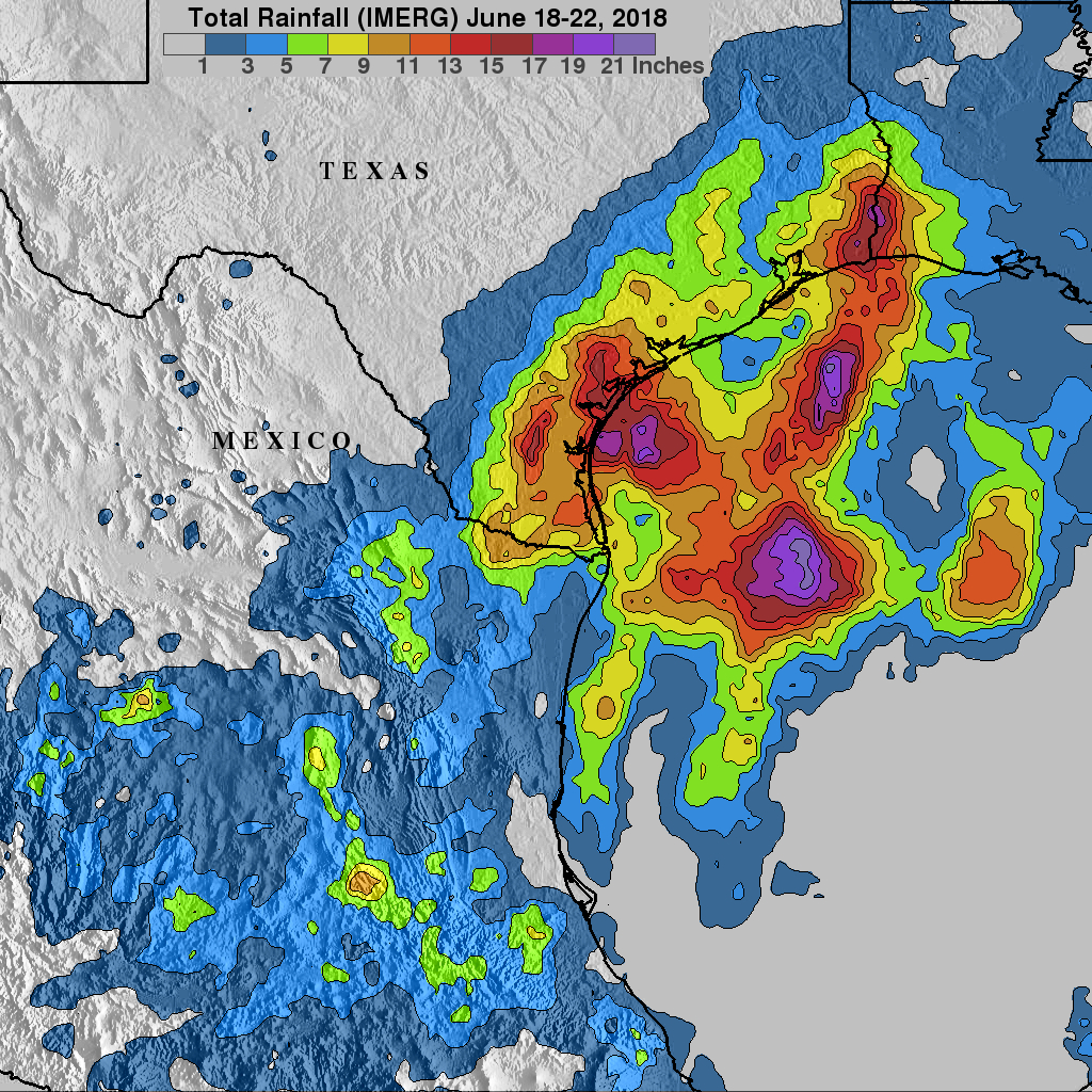 Southern Texas' Flooding Rainfall Examined With IMERG 
