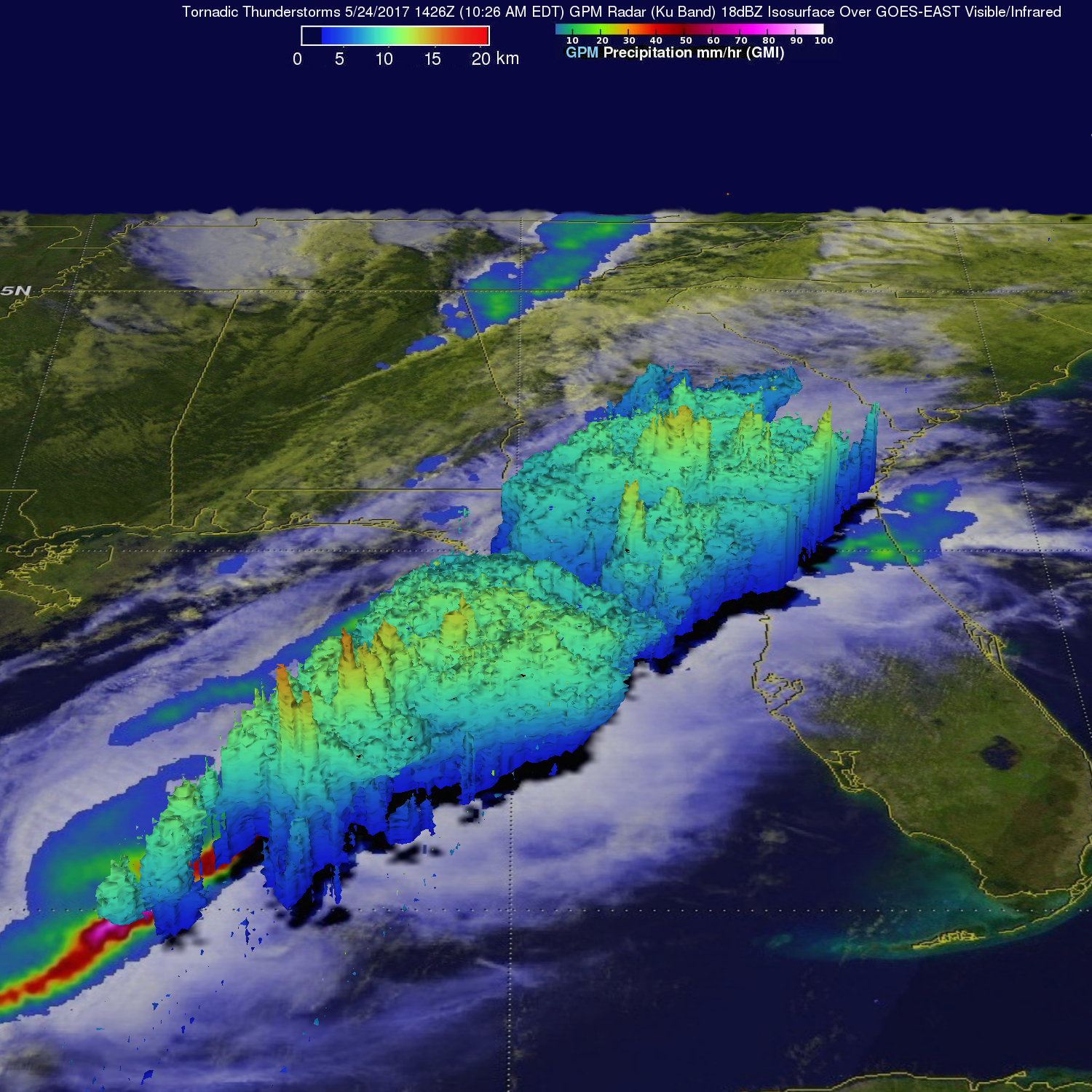 Tornado Spawning Storms Examined By GPM Satellite 