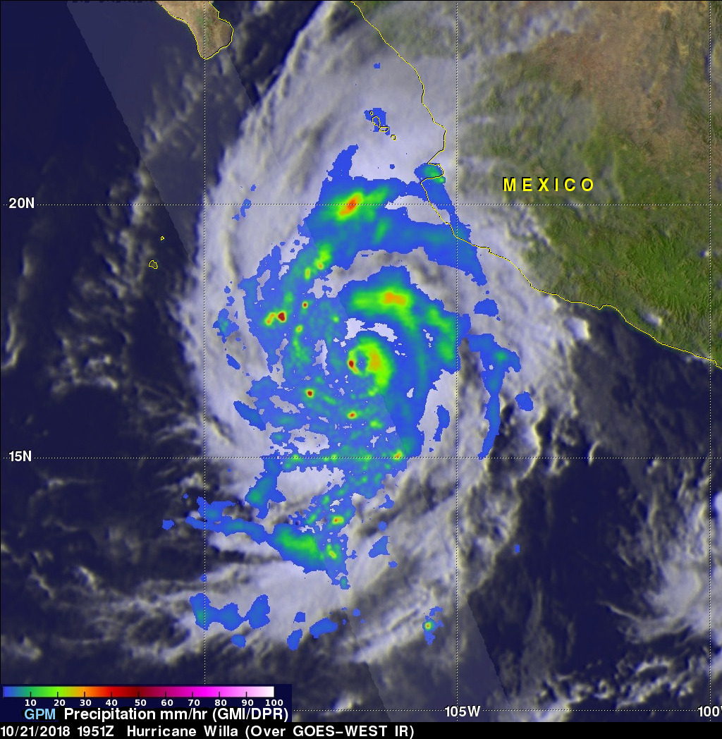 Dangerous Hurricane Willa Probed By GPM Satellite 