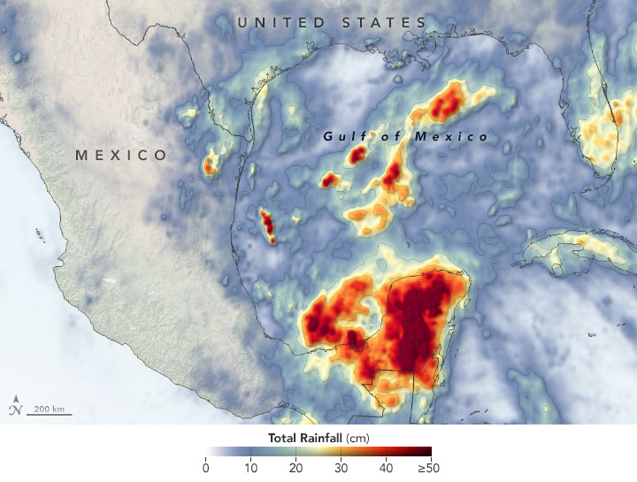 IMERG map of rainfall totals from tropical storm Cristobal
