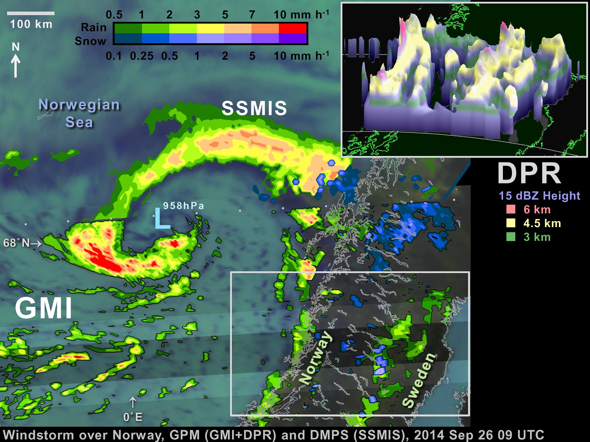 GPM Satellite Sees a Windstorm over Norway