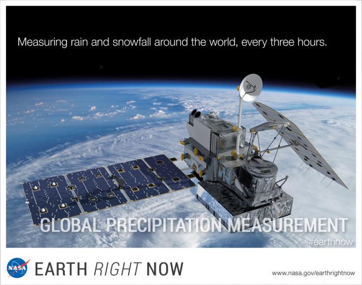 Measuring rain and snowfall around the world every 3 hours. Earth Right Now.