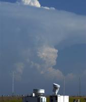 Large storm clouds over the SACR instrument
