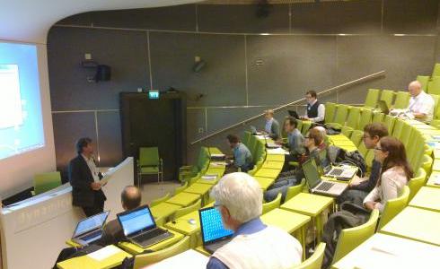 Dr Hari speaking at the Helsinki LPVEx meeting
