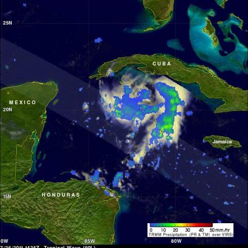 TRMM microwave image of tropical wave 90L