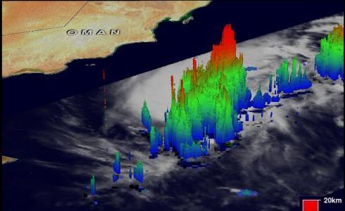 TRMM radar image of tropical cyclone aproaching Oman