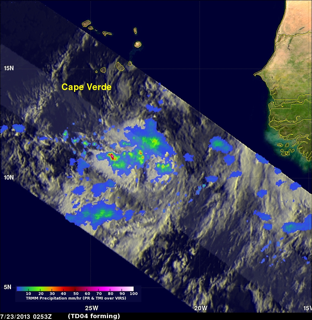 TRMM Sees Tropical storm Dorian Forming 