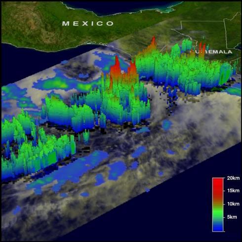 TRMM radar image of TD12E near Mexico