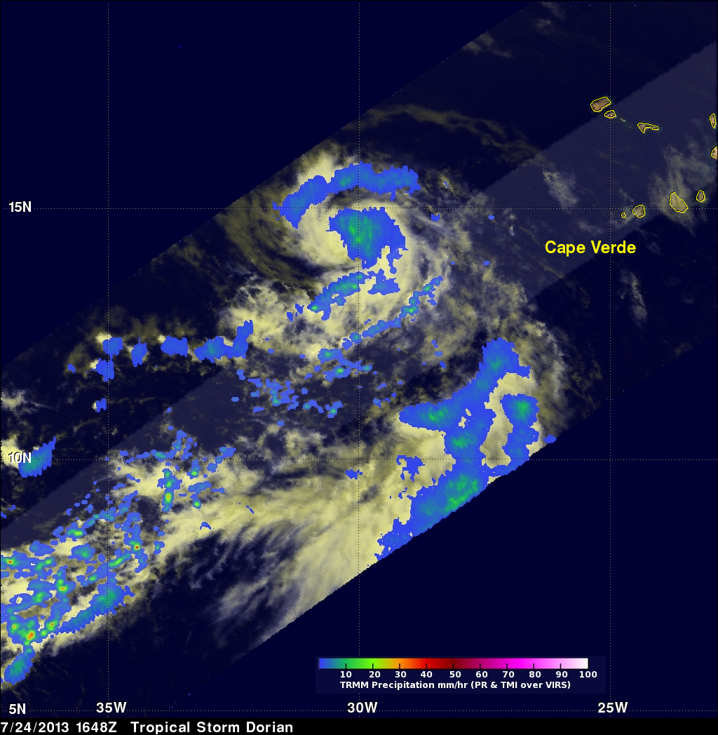 TRMM Sees Weak Tropical Storm Dorian 