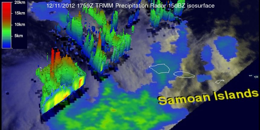 Intensifying Tropical Cyclone Moving Over Samoan Islands