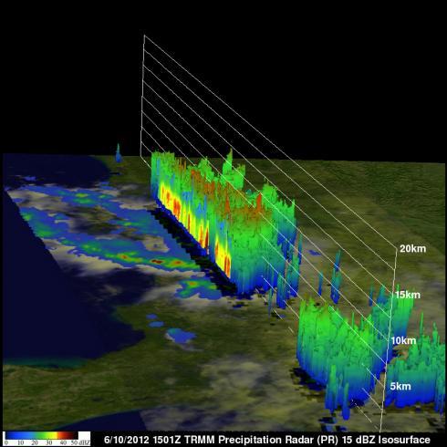TRMM radar image of heavy flooding in the Gulf of Mexico