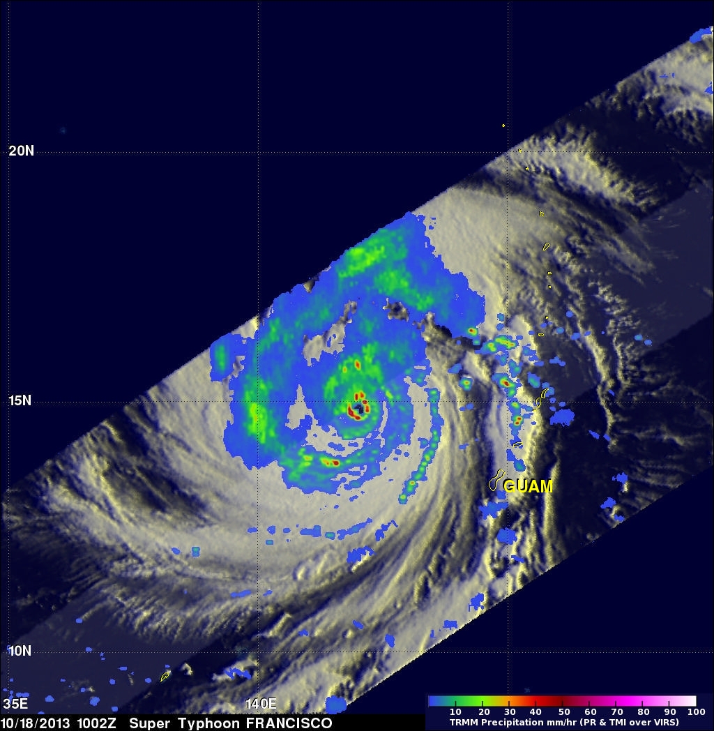 TRMM Monitors Super Typhoon Francisco
