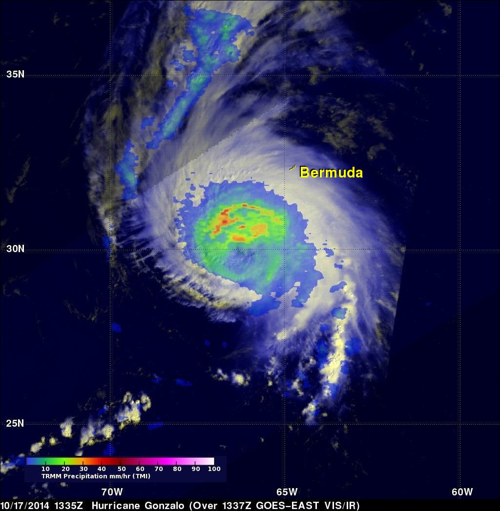 Powerful Hurricane Gonzalo Menacing Bermuda 
