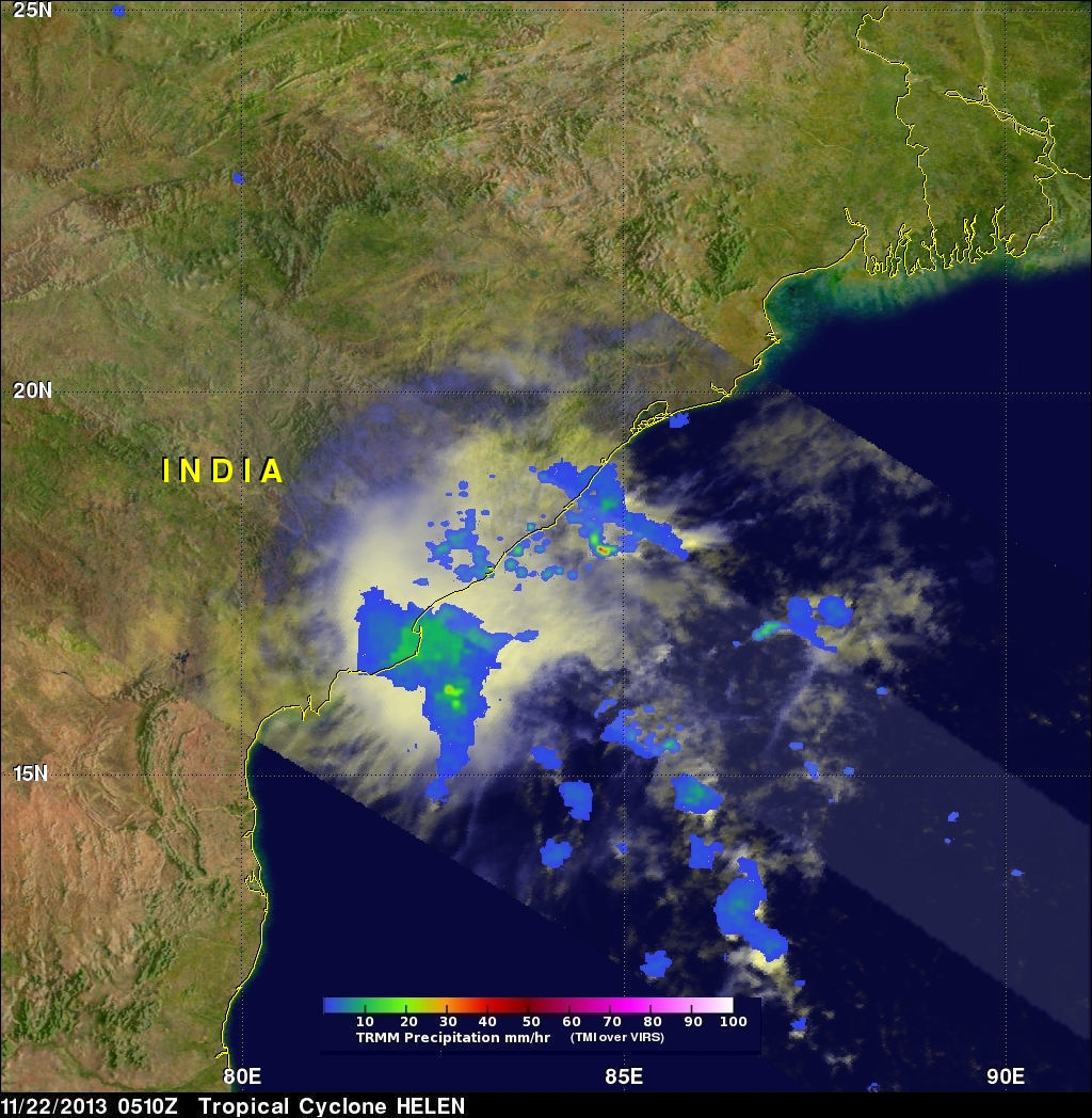 Tropical cyclone Helen hits India
