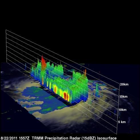 TRMM radar image showing vertical structure of Irene